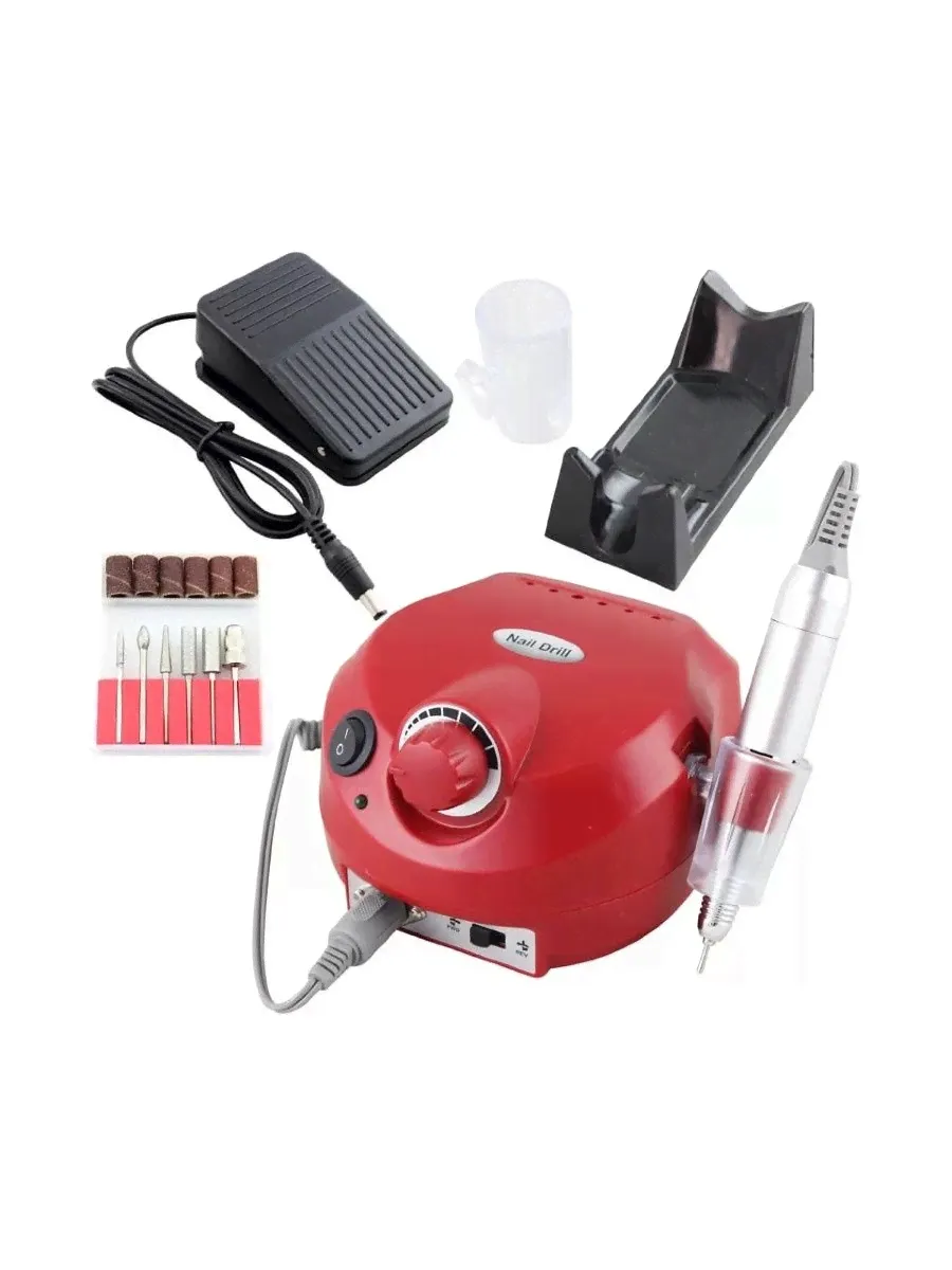 Машинка для маникюра, Nail Drill DM-202 красный, 35000 об.-0